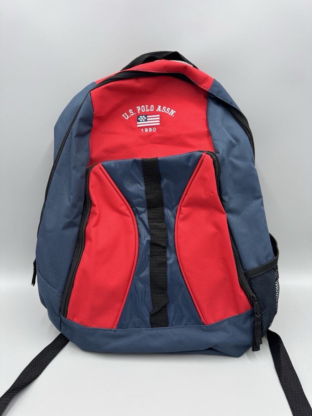 U.S. Polo Association Blue Red US Polo ASSN. Small Flag 1890 Backpack Book Bag